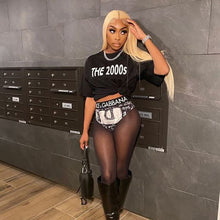 Load image into Gallery viewer, Hot Fashion Casual T-shirt 2022 Women Harajuku Simple Print O-neck Short Sleeve Body-shaping Tops Streetwear Hipster Clothing