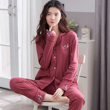 Load image into Gallery viewer, Hot Sale Pajamas Sets For Women Stylish Pure Colour Pijamas Long Sleeves Long Pans Ladies Pyjamas Casual Homewear Big Size XXXL