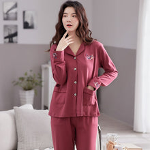 Load image into Gallery viewer, Hot Sale Pajamas Sets For Women Stylish Pure Colour Pijamas Long Sleeves Long Pans Ladies Pyjamas Casual Homewear Big Size XXXL