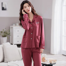 Load image into Gallery viewer, Hot Sale Pajamas Sets For Women Stylish Pure Colour Pijamas Long Sleeves Long Pans Ladies Pyjamas Casual Homewear Big Size XXXL