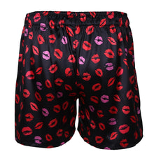 Load image into Gallery viewer, Hot Sale Silk Satin Men Boxers Sexy Sissy Lips Print Frilly Shiny Underwear Gay Male Trunk Underpant Sleepwear Boxers Shorts