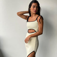 Load image into Gallery viewer, INS 2022 Summer Elegant Bow Tie Midi Dress Sexy Slit Club Party Outfits for Women Green Irregular Sleeve Prom Dresses Casual