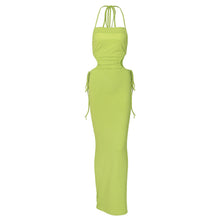 Load image into Gallery viewer, Ins 2022 Summer Elegant Bandage Black Spaghetti Strap Maxi Dress Sexy Cutout Club Party Outfits for Women Prom Dresses Casual