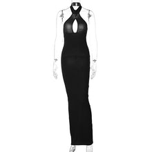 Load image into Gallery viewer, Ins 2022 Summer Elegant Halter Maxi Dress Sexy Cutout Club Party Outfits for Women Red Black Prom Slit Dresses Casual Vestidos