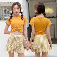Load image into Gallery viewer, Ins Wind Split Female Sweet And Conservative Flat Skirt Two-piece Little Daisy Girl Student Swimsuit Bikini Suit