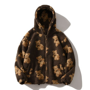 Jacket Woman Harajuku Two Sides Wear Y2k Lamb Wool Coat Women Pink 2023 Zipper Up Plush Stand Collar Warm Jackets Winter Clothes