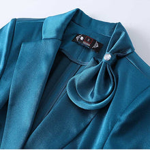 Load image into Gallery viewer, Jackets Women&#39;s Blazers coats 2021 Summer Cotton Blend Bowknot Splicing Half Sleeve Small Suits Ladies Skinny Formal Blazer Suit
