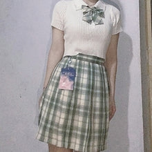 Load image into Gallery viewer, Japan Retro Green Plaid Skirts Women 2022 Preppy Style Uniforms Pleated Skirt Spring Mini Jupe High Waist All Match Faldas Mujer
