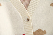 Load image into Gallery viewer, Japan Style Single Breasted Caytoon Kawaii Sweater Fall 2022 V-neck Cute Bear Knitted Cardigan Women Soft Loose Sueter Mujer