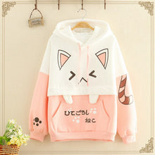 Load image into Gallery viewer, Japan Style Sweet Kawaii Hoodies Woemn 2022 Cartoon Cute Fleece Thick Sweatshirts Spring Simple Preppy Style Warm Hoodie Femme