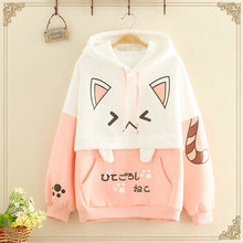 Load image into Gallery viewer, Japan Style Sweet Kawaii Hoodies Woemn 2022 Cartoon Cute Fleece Thick Sweatshirts Spring Simple Preppy Style Warm Hoodie Femme