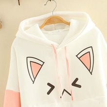 Load image into Gallery viewer, Japan Style Sweet Kawaii Hoodies Woemn 2022 Cartoon Cute Fleece Thick Sweatshirts Spring Simple Preppy Style Warm Hoodie Femme