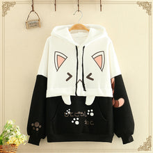 Load image into Gallery viewer, Japan Style Sweet Kawaii Hoodies Woemn 2022 Cartoon Cute Fleece Thick Sweatshirts Spring Simple Preppy Style Warm Hoodie Femme