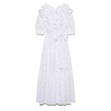 Load image into Gallery viewer, Japan Style Sweet Silm Bandage One Piece Fashion V-neck Vestido Feminino 2022 New Robe Elegant Chic Ruffles Design Dress Women