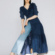 Load image into Gallery viewer, Japan Style Sweet Silm Bandage One Piece Fashion V-neck Vestido Feminino 2022 New Robe Elegant Chic Ruffles Design Dress Women