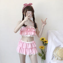 Load image into Gallery viewer, Japanese 2 PCS Cosplay Swimwear Sets Cute Girl Sweet Sexy Was Thin And Conservative Split Skirt Swimsuit Female Kawaii Underwear