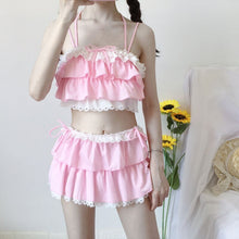 Load image into Gallery viewer, Japanese 2 PCS Cosplay Swimwear Sets Cute Girl Sweet Sexy Was Thin And Conservative Split Skirt Swimsuit Female Kawaii Underwear