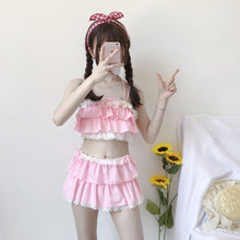 Load image into Gallery viewer, Japanese 2 PCS Cosplay Swimwear Sets Cute Girl Sweet Sexy Was Thin And Conservative Split Skirt Swimsuit Female Kawaii Underwear
