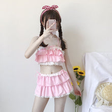 Load image into Gallery viewer, Japanese 2 PCS Cosplay Swimwear Sets Cute Girl Sweet Sexy Was Thin And Conservative Split Skirt Swimsuit Female Kawaii Underwear