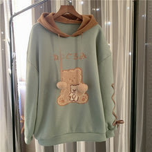 Load image into Gallery viewer, Japanese Cartoon Kawaii Hoodies Women 2022 Bandage Bear Cute Thick Hooded Sweatshirts Fall Simple Autumn Hoodie Coats