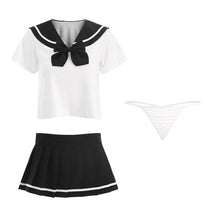 Load image into Gallery viewer, Japanese Cute JK Uniform Lovely Student Cosplay Costumes Sexy Pajamas School Girl Bow Tops Pleated Skirt Sex Play Lingerie
