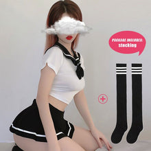 Load image into Gallery viewer, Japanese Cute JK Uniform Lovely Student Cosplay Costumes Sexy Pajamas School Girl Bow Tops Pleated Skirt Sex Play Lingerie