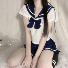 Load image into Gallery viewer, Japanese Cute JK Uniform Lovely Student Cosplay Costumes Sexy Pajamas School Girl Bow Tops Pleated Skirt Sex Play Lingerie