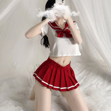 Load image into Gallery viewer, Japanese Cute JK Uniform Lovely Student Cosplay Costumes Sexy Pajamas School Girl Bow Tops Pleated Skirt Sex Play Lingerie