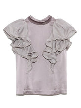 Load image into Gallery viewer, Japanese Elegant Chic Stand Collar Blouse Women Ruffles Edge Golssy Woman Shirts Office Ladies Early Autumn 2021 New Blusas