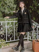 Load image into Gallery viewer, Japanese Girl JK Uniform Set Fall Women Long Sleeve Suit Collar Embroidered Coat Top+Shirt Stitching Pleated Dress Set Autumn