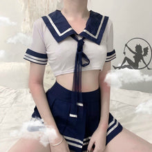 Load image into Gallery viewer, Japanese JK Uniform Schoolgirl Students Uniform Sexy Top and Skirt Lingerie Set Women Sexi Halloween Fancy Party Cosplay Costume