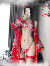 Load image into Gallery viewer, Japanese Kawaii Lingerie Cosplay Costume Sakura Girl Kimono Dress Yukata Bathrobe Women Floral Wedding Bridal Uniform Robes