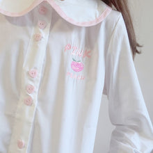 Load image into Gallery viewer, Japanese Kawaii Shirts Embroidery Women 2022 Sweet Cute Pink Blouses JK Spring Preppy Style Uniform Tops Long Sleeve