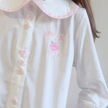 Load image into Gallery viewer, Japanese Kawaii Shirts Embroidery Women 2022 Sweet Cute Pink Blouses JK Spring Preppy Style Uniform Tops Long Sleeve