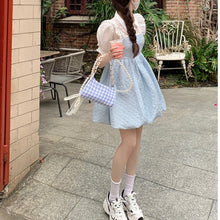 Load image into Gallery viewer, Japanese Kawaii Strap Dresses Women 2021 Blue Sweet Elegant Casual Party Mini Dress Korean Fashion Lolita Beach Clothing Summer