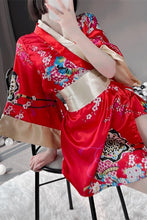 Load image into Gallery viewer, Japanese Kimono Hot Uniform Sexy Cosplay Outfit for Women Traditional Style Robe Yukata Costumes Pajamas Soft Silk Belt 3pcs Set