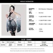Load image into Gallery viewer, Japanese Kimono Women Sexy Lingerie See Through Mesh Nightgown Bathrobe Pajama Temptation Nightwear Robes cosplay sexy costume