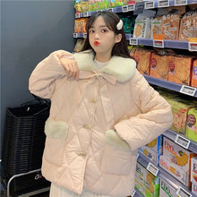 Load image into Gallery viewer, Japanese Korean Cute Lolita Jackets Women Winter Tea Party Horn Button Coat Female Kawaii Rabbit Fur Collar Lololita Coat Parkas
