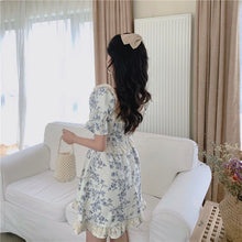 Load image into Gallery viewer, Japanese Korean Style Summer Dress Women Sexy Square Collar Kawaii Mini Dress Soft Girl Cute Sweet Puff Sleeve Lace Ruffle Dress