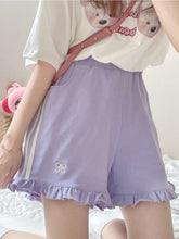 Load image into Gallery viewer, Japanese Lolita Kawaii Wide Leg Pants Women Casual Sweet Cute Pink Shirt Pants Bowknot Ruffle Pretty Korean Clothing Summer 2021