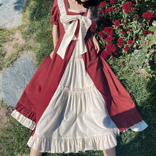 Load image into Gallery viewer, Japanese Lolita Midi Women Dress Summer 2021 Ruffle Retro Pretty Princess Kawaii Clothes Patchwork Puff Sleeve Sweet Cute Dress