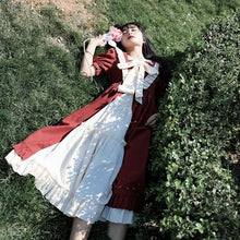 Load image into Gallery viewer, Japanese Lolita Midi Women Dress Summer 2021 Ruffle Retro Pretty Princess Kawaii Clothes Patchwork Puff Sleeve Sweet Cute Dress