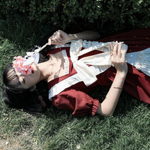 Load image into Gallery viewer, Japanese Lolita Midi Women Dress Summer 2021 Ruffle Retro Pretty Princess Kawaii Clothes Patchwork Puff Sleeve Sweet Cute Dress