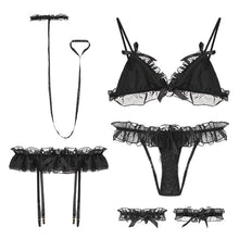 Load image into Gallery viewer, Japanese Lolita Sleepwear Women Sexy Lingerie Set Cute Girl Ruffles Lace Underwear Kawaii Babydoll Pajamas Set Cosplay Costumes