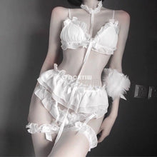 Load image into Gallery viewer, Japanese Lolita Sleepwear Women Sexy Lingerie Set Cute Girl Ruffles Lace Underwear Kawaii Babydoll Pajamas Set Cosplay Costumes