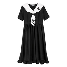 Load image into Gallery viewer, Japanese Lolita Women Dress Kawaii Sweet Ruffle Jk Midi Dress Soft Girl Vintage College Style Peter Pan Collar Summer Lady Dress