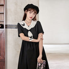 Load image into Gallery viewer, Japanese Lolita Women Dress Kawaii Sweet Ruffle Jk Midi Dress Soft Girl Vintage College Style Peter Pan Collar Summer Lady Dress