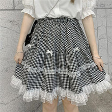 Load image into Gallery viewer, Japanese Plaid Lolita Skirt Women Bow Designer Korean Elegant Party Lolita Skirt Summer 2021 Casual Lace Chic Beach Sweet Skirt