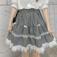Load image into Gallery viewer, Japanese Plaid Lolita Skirt Women Bow Designer Korean Elegant Party Lolita Skirt Summer 2021 Casual Lace Chic Beach Sweet Skirt