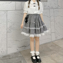 Load image into Gallery viewer, Japanese Plaid Lolita Skirt Women Bow Designer Korean Elegant Party Lolita Skirt Summer 2021 Casual Lace Chic Beach Sweet Skirt